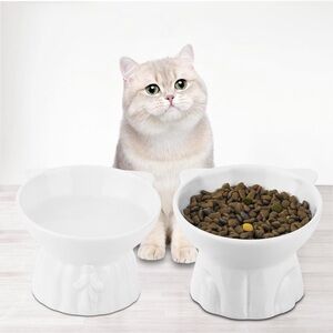 2 pack Ceramic Cat Food Bowl